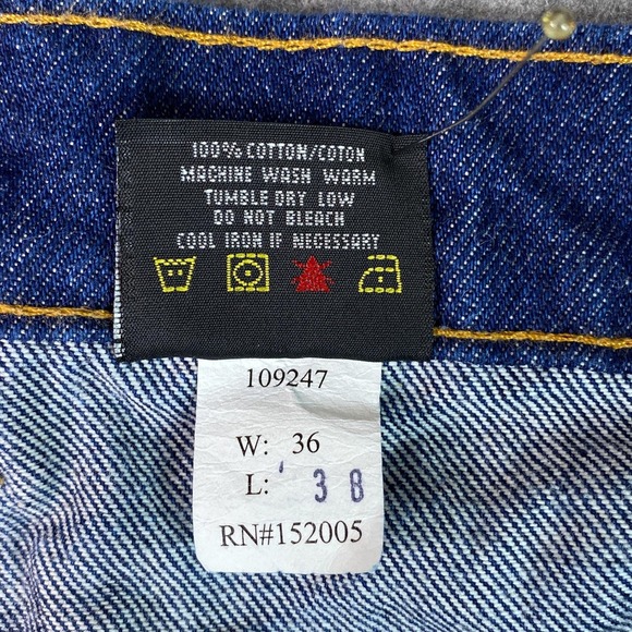 Prison Blues Jeans Mens 36x38 Blue Denim Utility Work Pants Made USA Carpenter - Picture 11 of 15